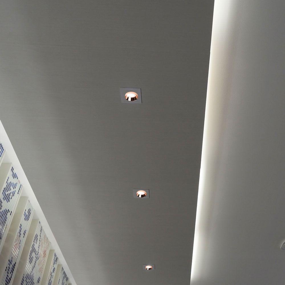 VT-866 GU10 WHITE GYPSUM (RECESSED) WITH MATT ROSE GOLD METAL -SQUARE