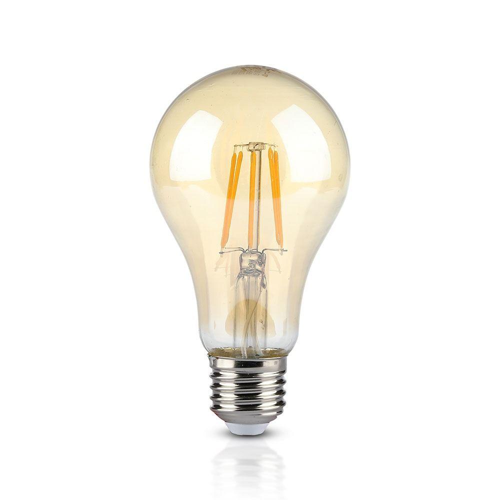 VT-2028 10W A67 LED FILAMENT BULB AMBER GLASS 2200K E27