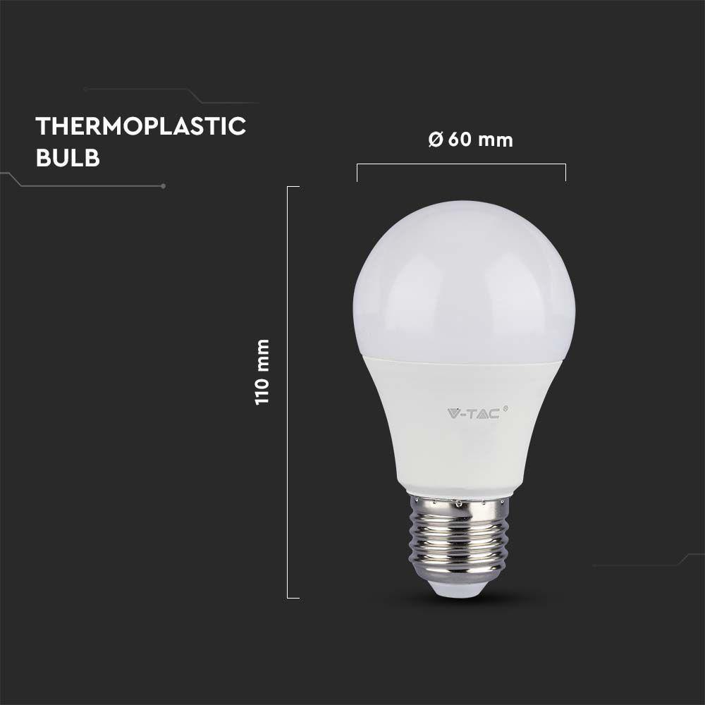 VT-211 10.5W A60 LED PLASTIC BULB SAMSUNG CHIP 3000K E27