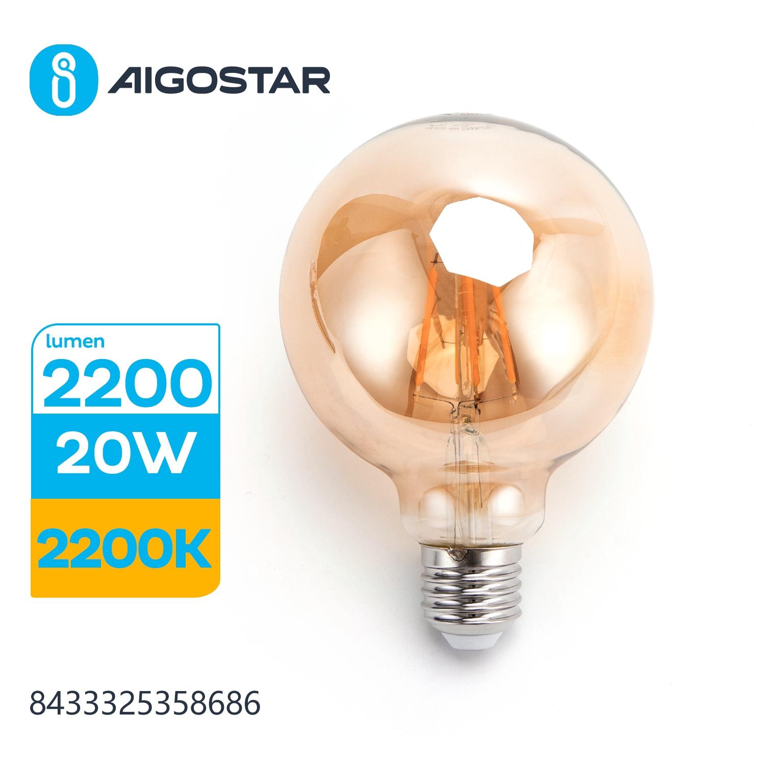 LED Filament Bulb (Amber) G95 E27 20W