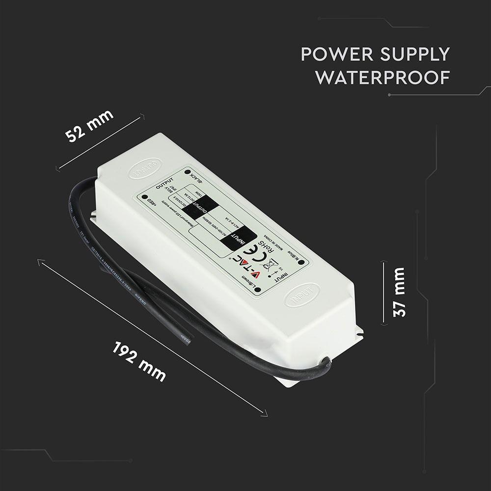 VT-22105 100W LED PLASTIC SLIM POWER SUPPLY 12V IP67,5 YRS WTY