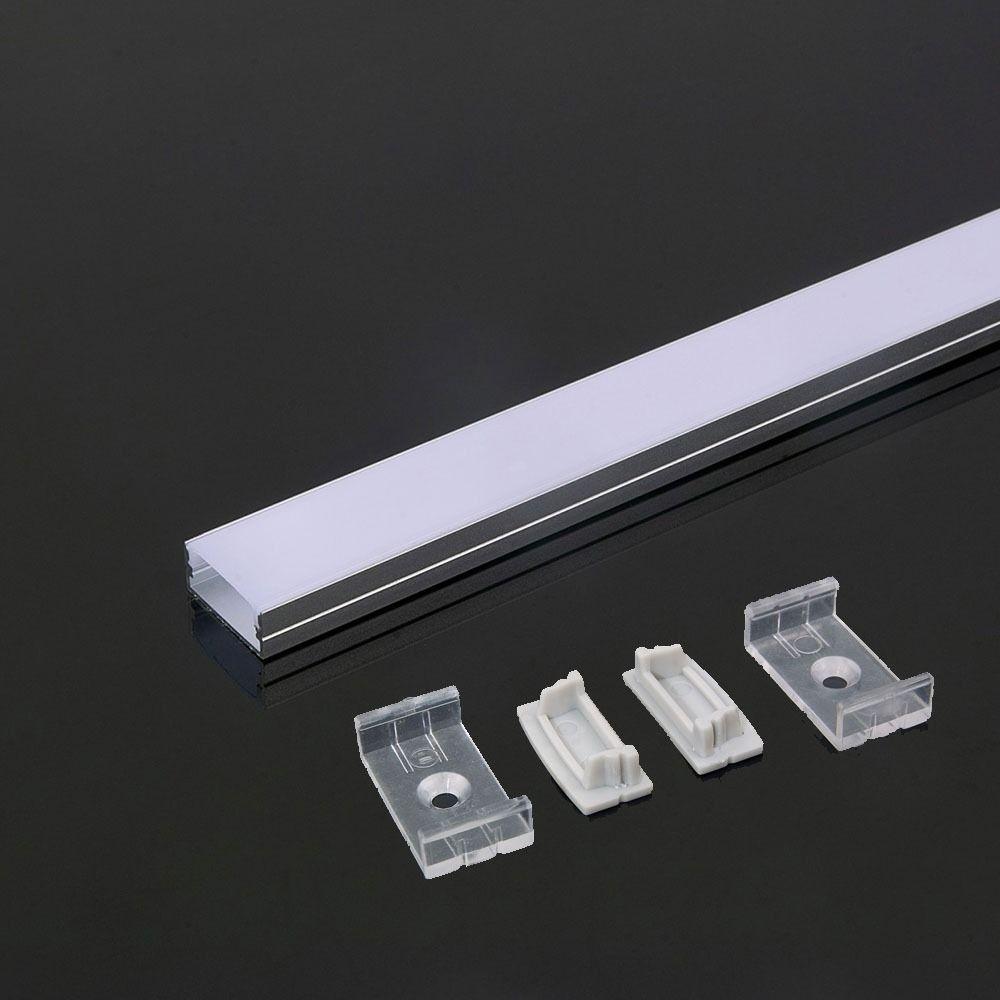 VT-8108 MOUNTING KIT WITH DIFFUSER FOR LED STRIP SURFACE 2000X23.5X10MM SILVER