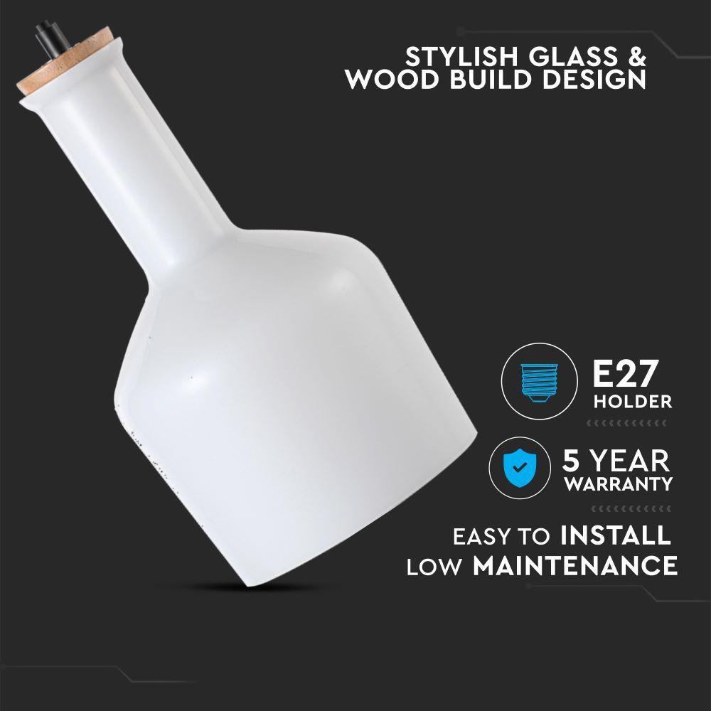 VT-7177 E27 GLASS PENDANT LIGHT-WHITE