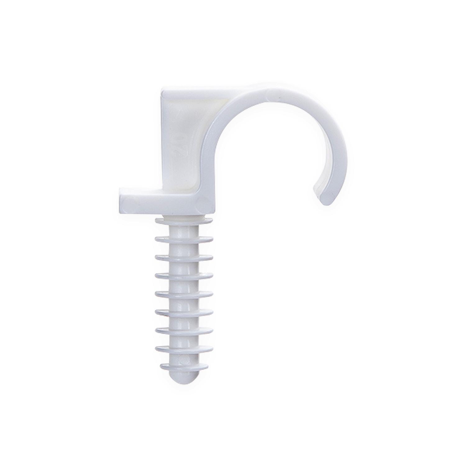 Single-hook PVC pipe clamp with expansion screw, Φ 20mm