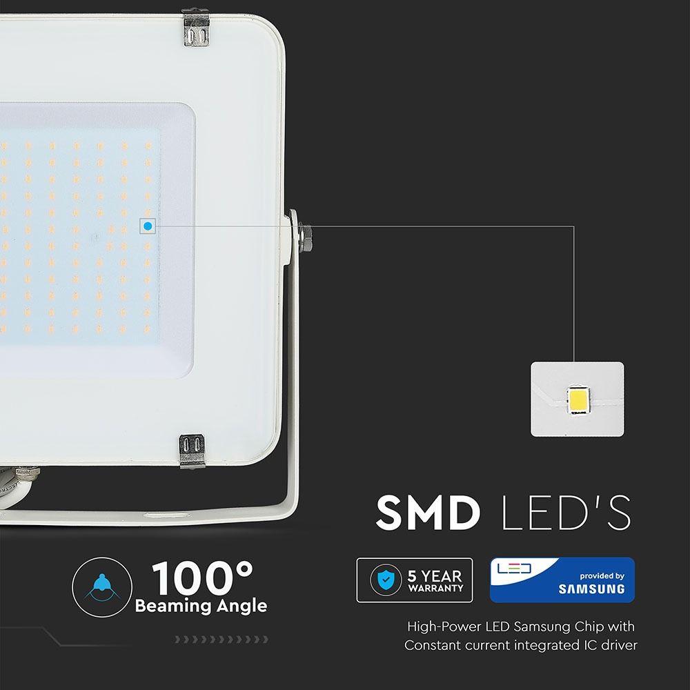 150W Naświetlacz LED SMD, Chip SAMSUNG, Barwa:3000K, Obudowa: Biała , VTAC, SKU 478