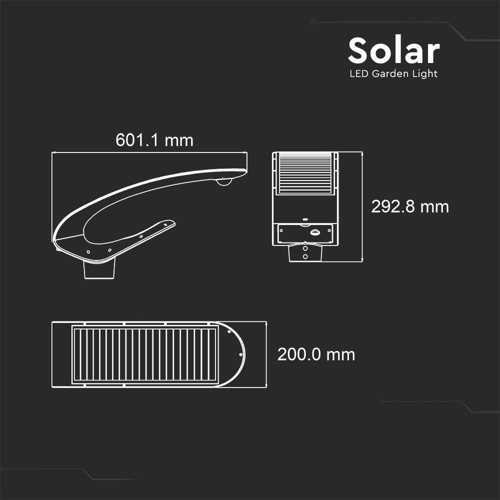 VT-130W 20W LED SOLAR GARDEN LIGHT SENSOR RF CONTROL 6400K IP65