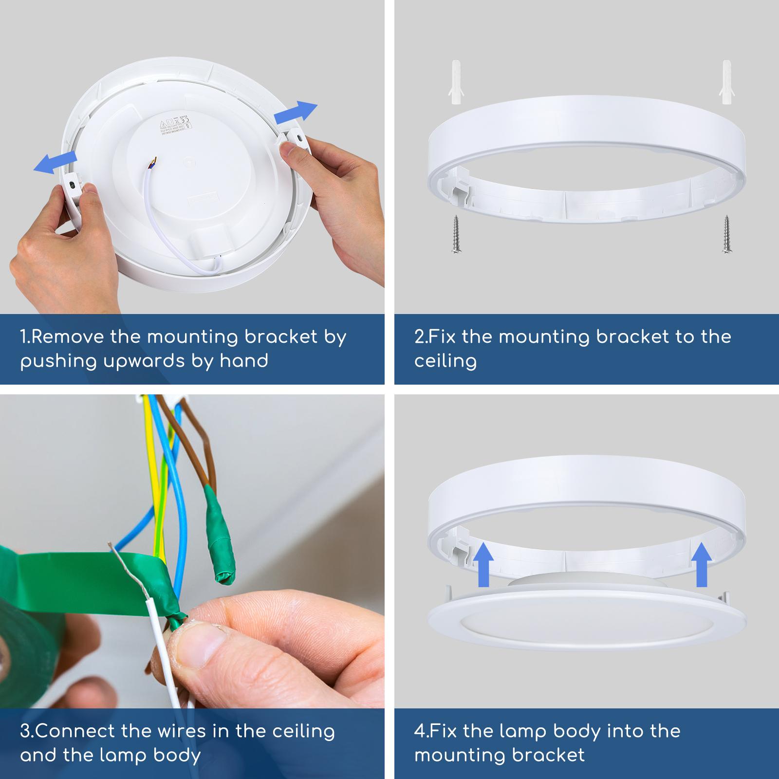 E6 LED  Surface-mounted Round Downlight 12W Yellow Light