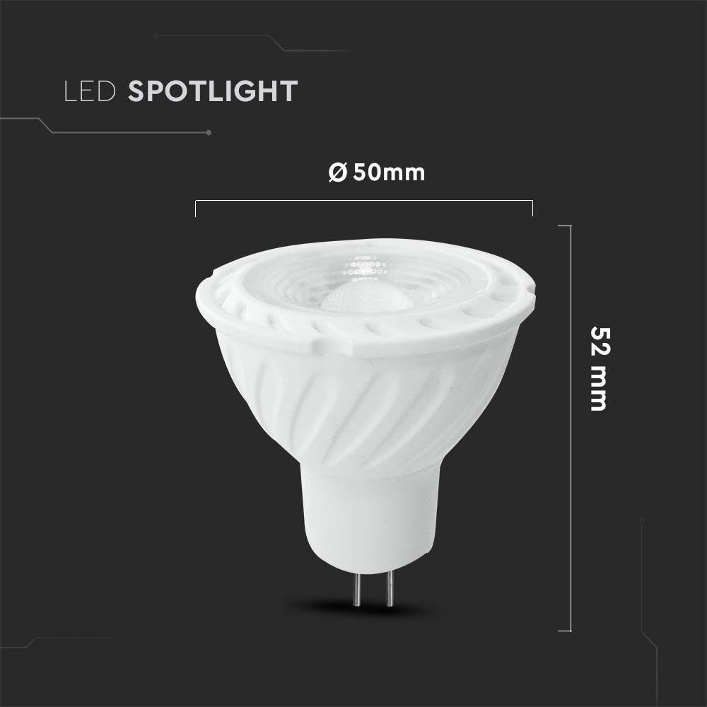 6W MR16 Żarówka LED, Chip SAMSUNG, Barwa:4000K, Kąt 110', Trzonek:G5,3, VTAC, SKU 21205