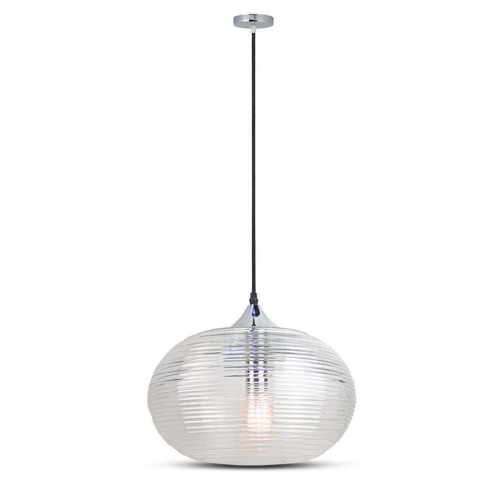 VT-7350 DIAMOND CUT GLASS-TRASPARENT PENDANT LIGHT D:330-E27