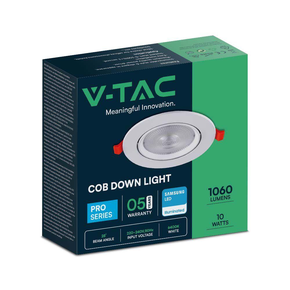 VT-2-10 10W LED DOWNLIGHT SAMSUNG CHIP 4000K 5YRS WTY