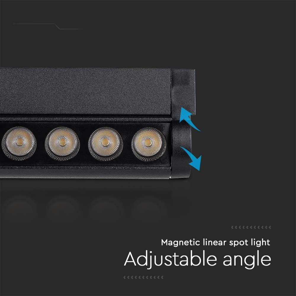 VT-42012 12W LED MAGNETIC TRACK LIGHT-ADJUSTABLE 4000K BLACK BODY