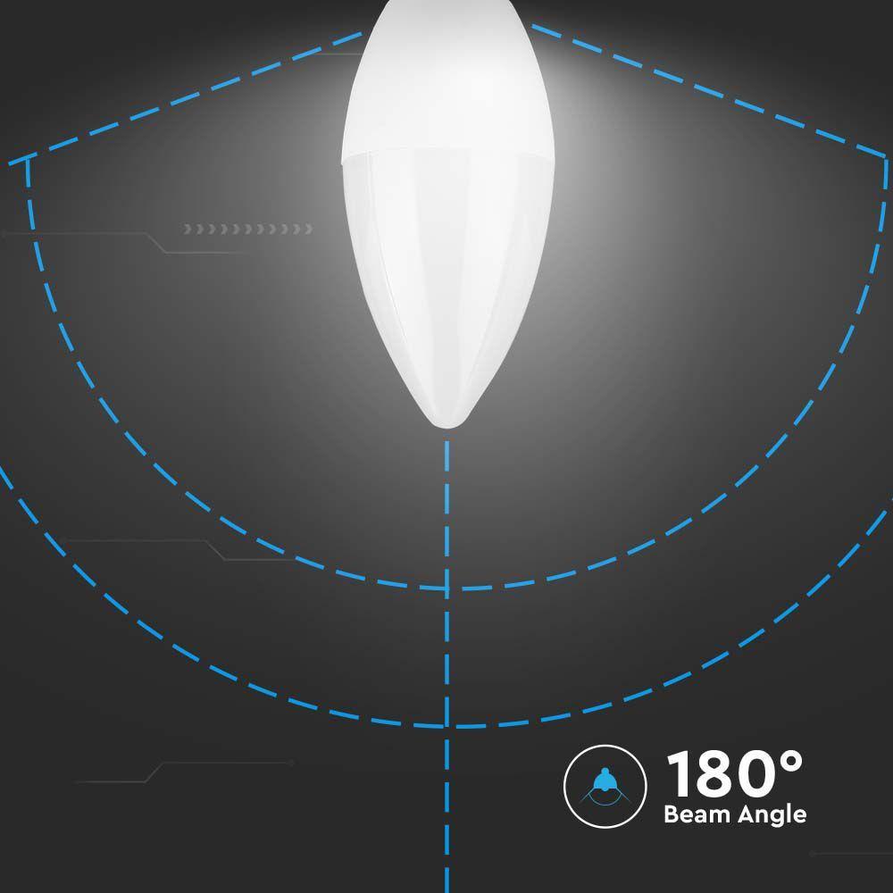 4.5W C35 Żarówka LED, Barwa:6400K, Trzonek:E14, Opakowanie: 6szt., VTAC, SKU 212738