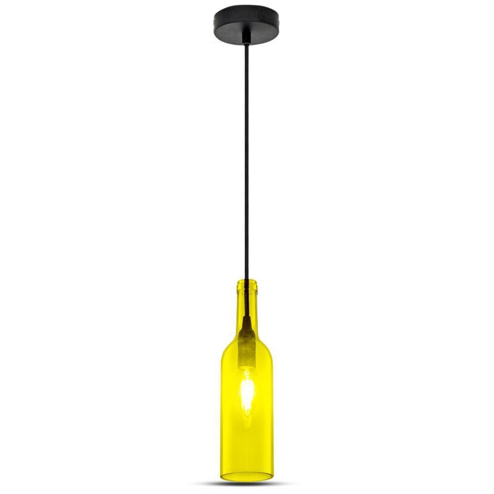 Lampa wisząca butelka, Klosz: Szklany, Żółty, VTAC, SKU 3773