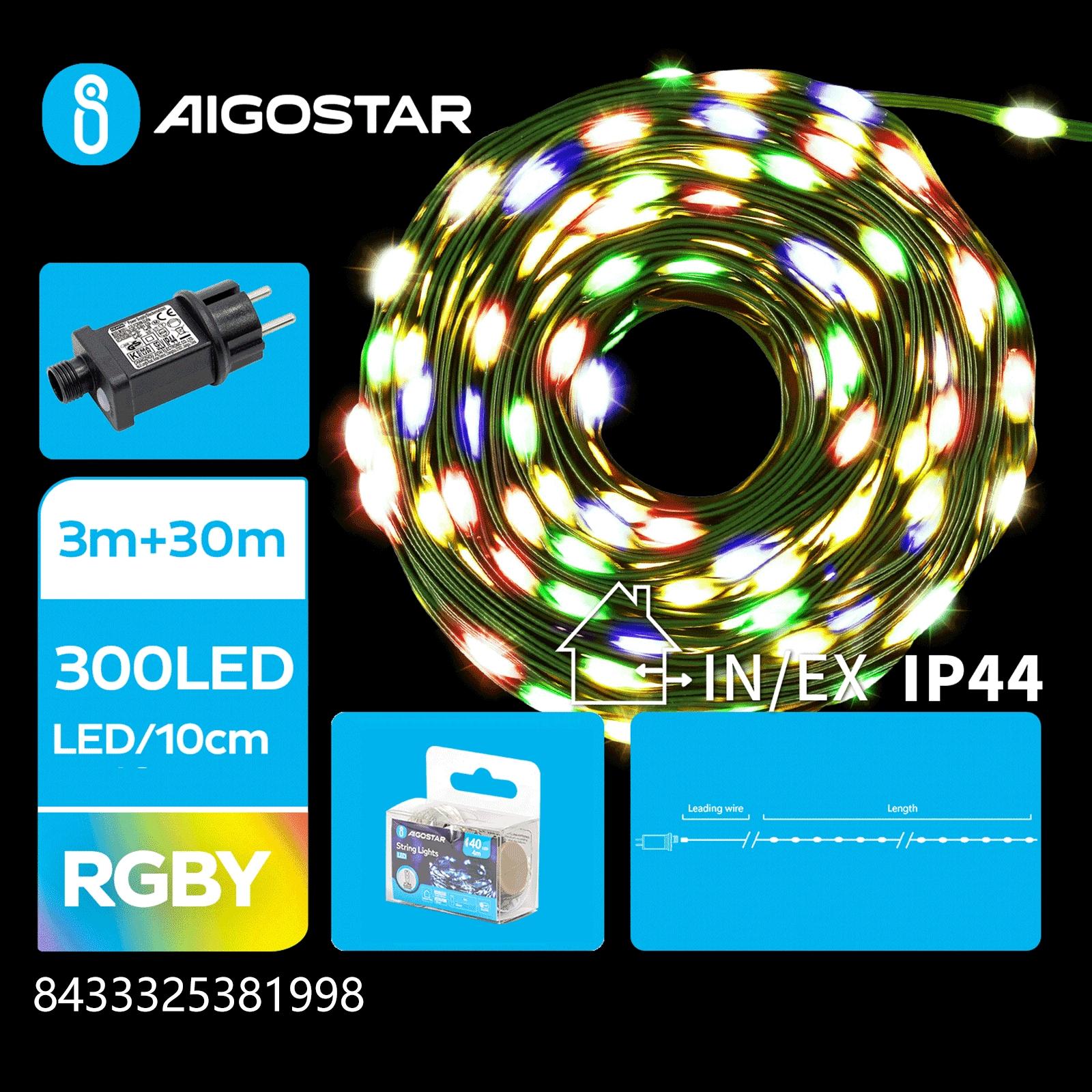 Low voltage string lights(PVC & copper), RGBY, 30m