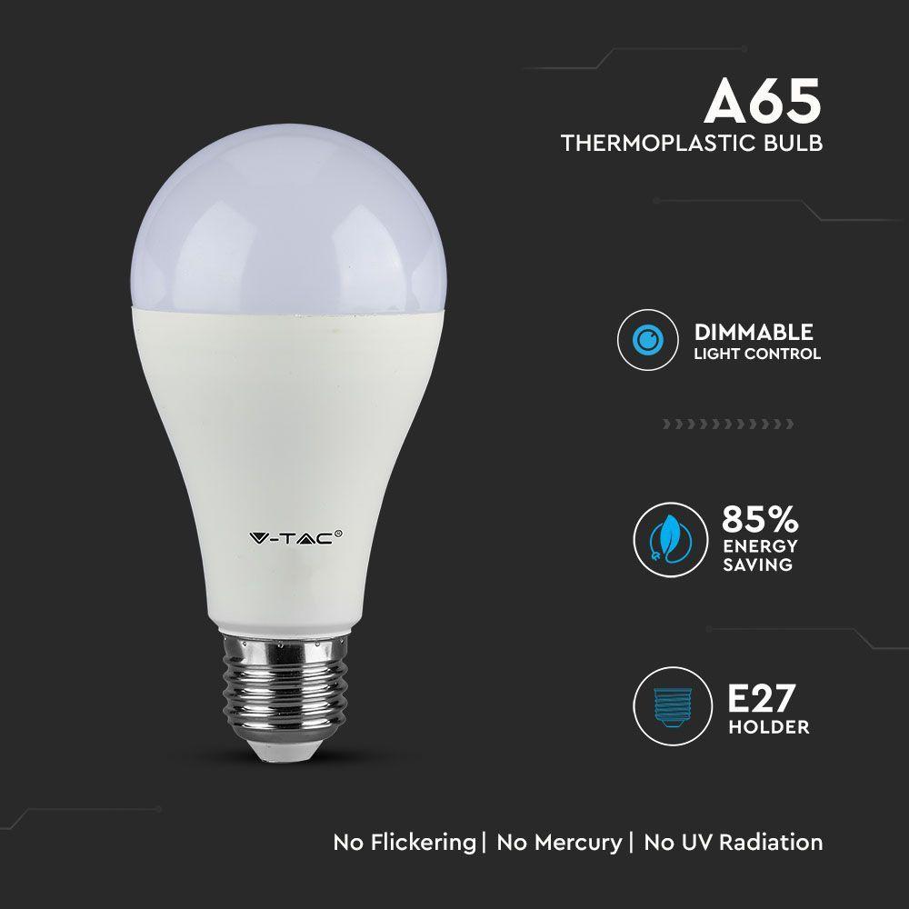 VT-217D 17W A65 LED PLASTIC BULB SAMSUNG CHIP 3000K E27 DIMMABLE