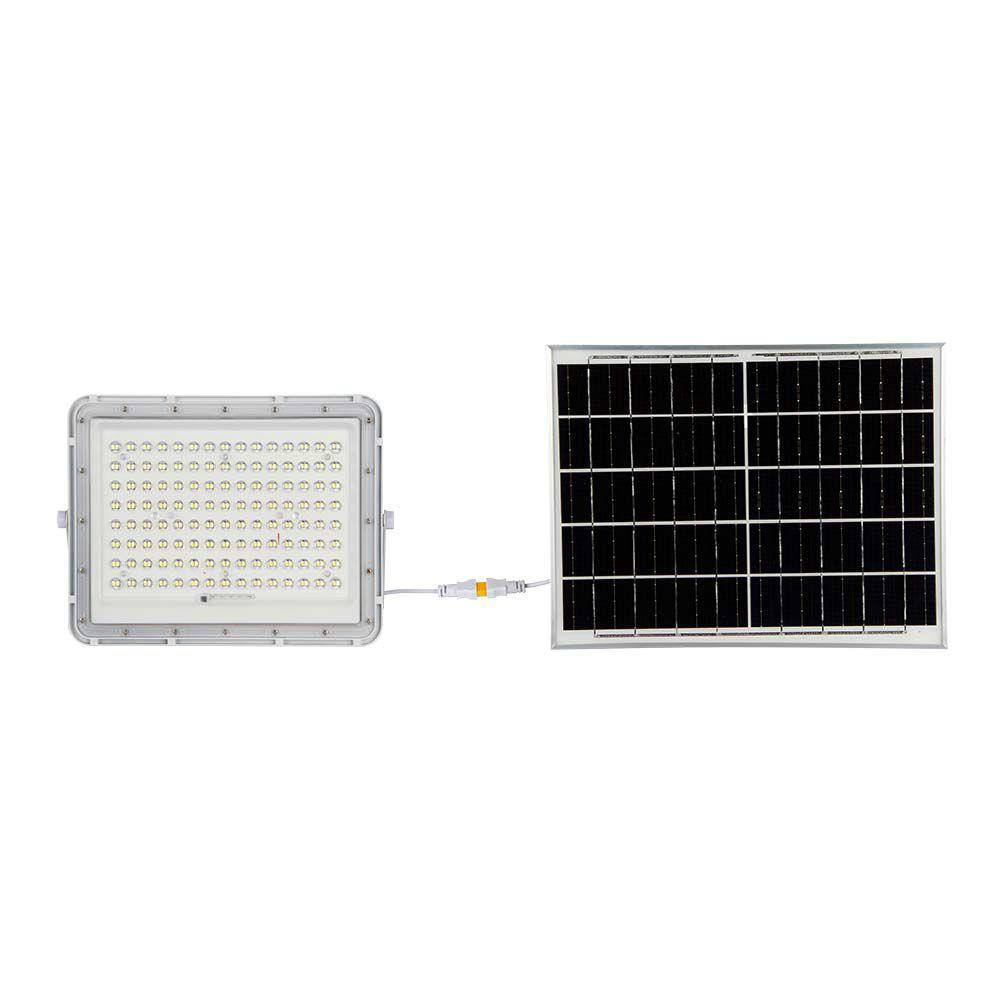 20W Solarny naświetlacz LED z czujnikiem zmierzchu, Panel z przewodem: 3m, Pilot, Bateria 16000mAh/ Barwa:4000K, Obudowa: Biała, VTAC, SKU 7846