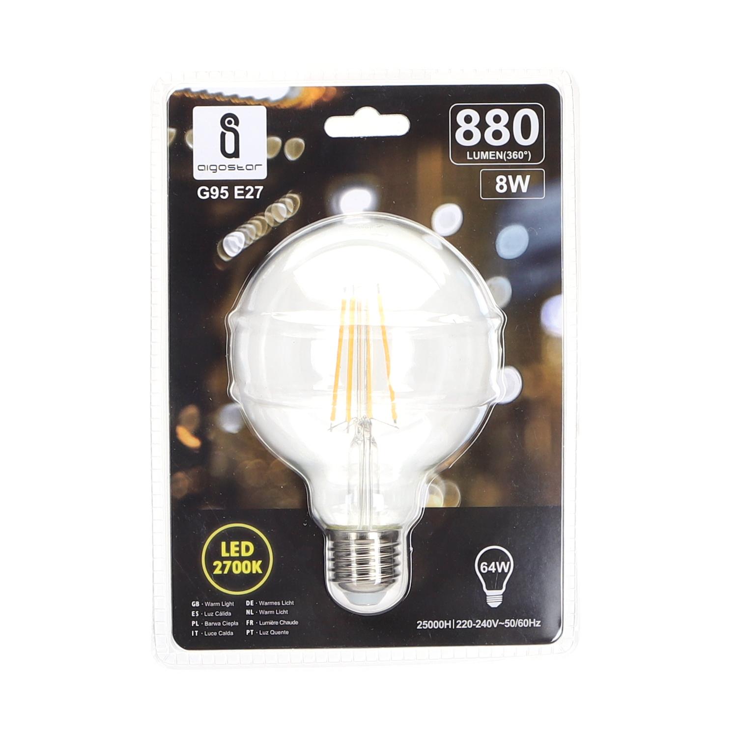 LED Filament Bulb (Clear) G95 E27 8W