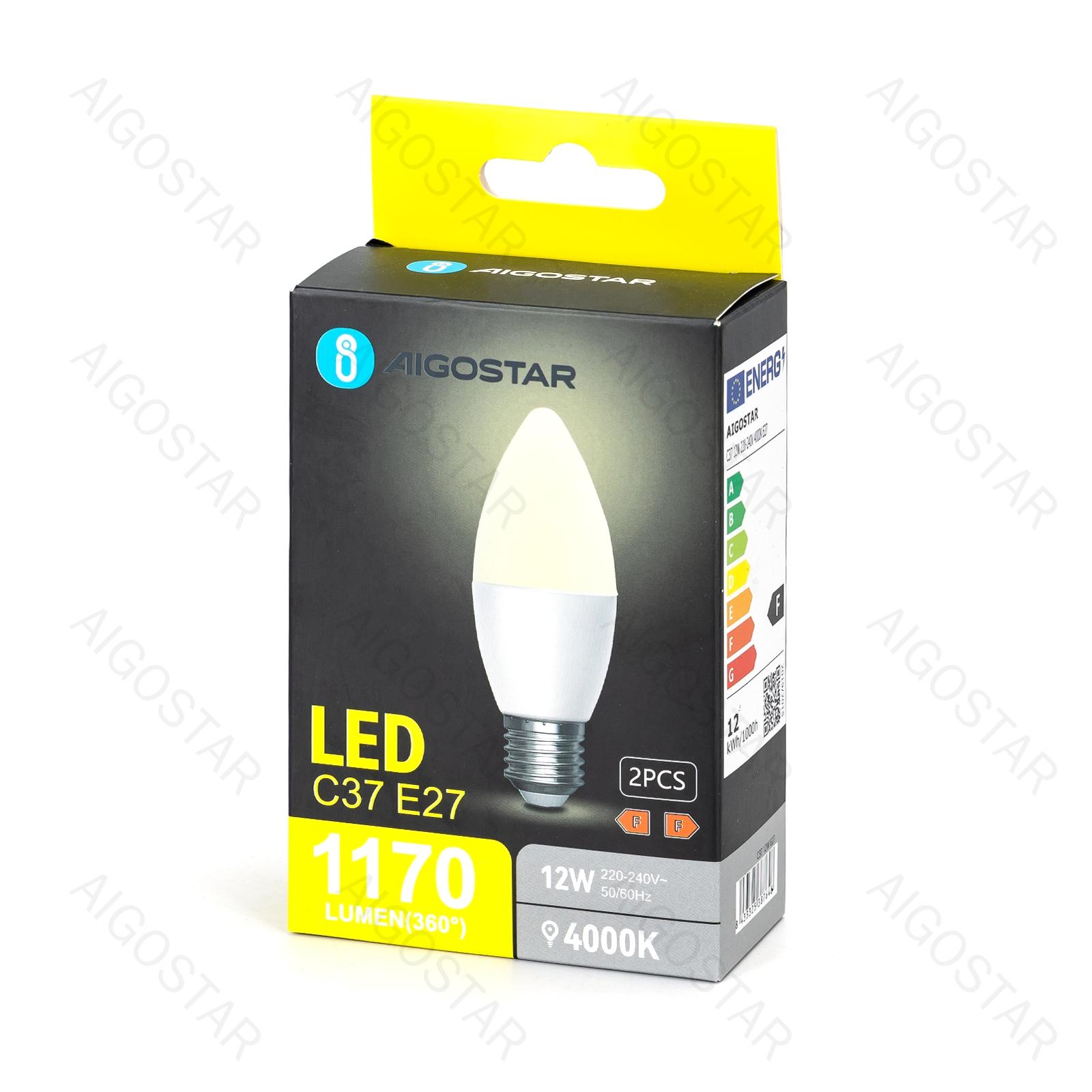 LED A5 C37 E27 12W 4000K/DOUBLE/COLOR BOX