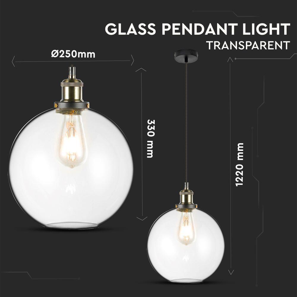 Lampa wisząca, Klosz: Transparentny, VTAC, SKU 3739