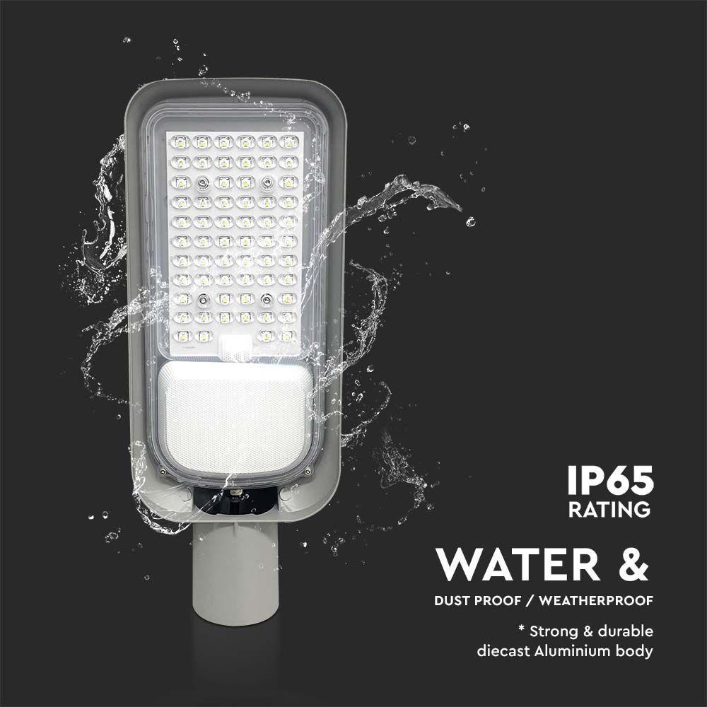 100W Lampa uliczna LED, Barwa: 6500K, Obudowa: Szara, VTAC, SKU 7891