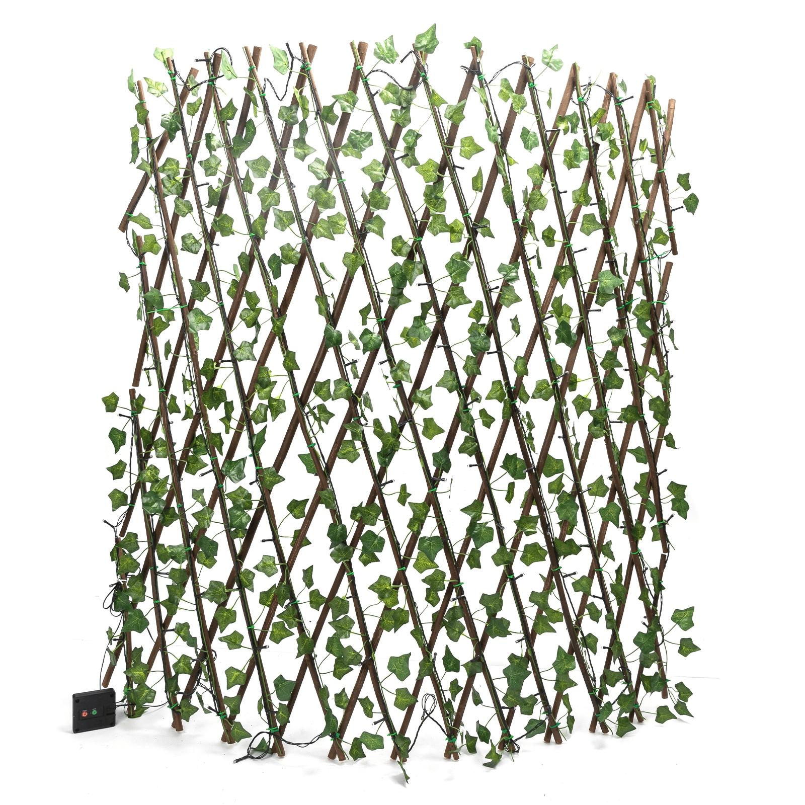 Solar simulation plant-Fence-creeper-dark green-2700K-2M+H1.2M-148LED-8blinkIP65