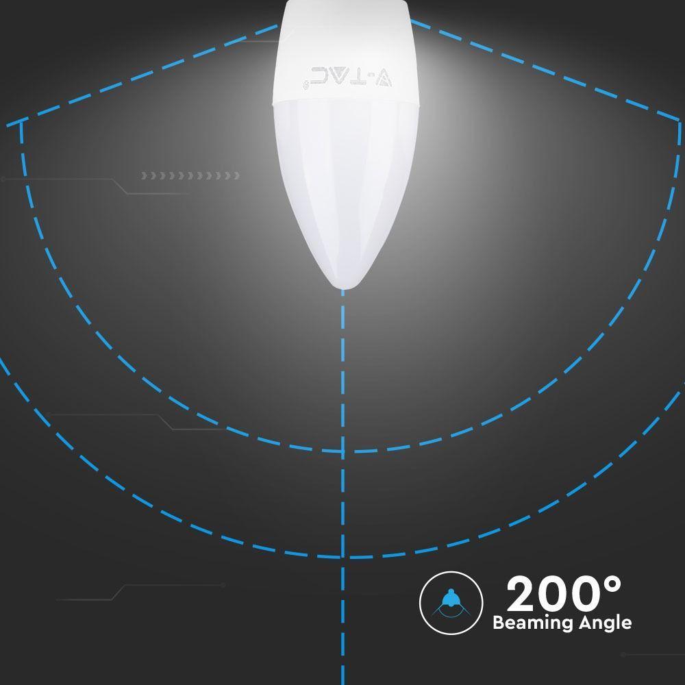 5.5W Żarówka LED C35, Barwa:2700K, Trzonek: E27, VTAC, SKU 43421