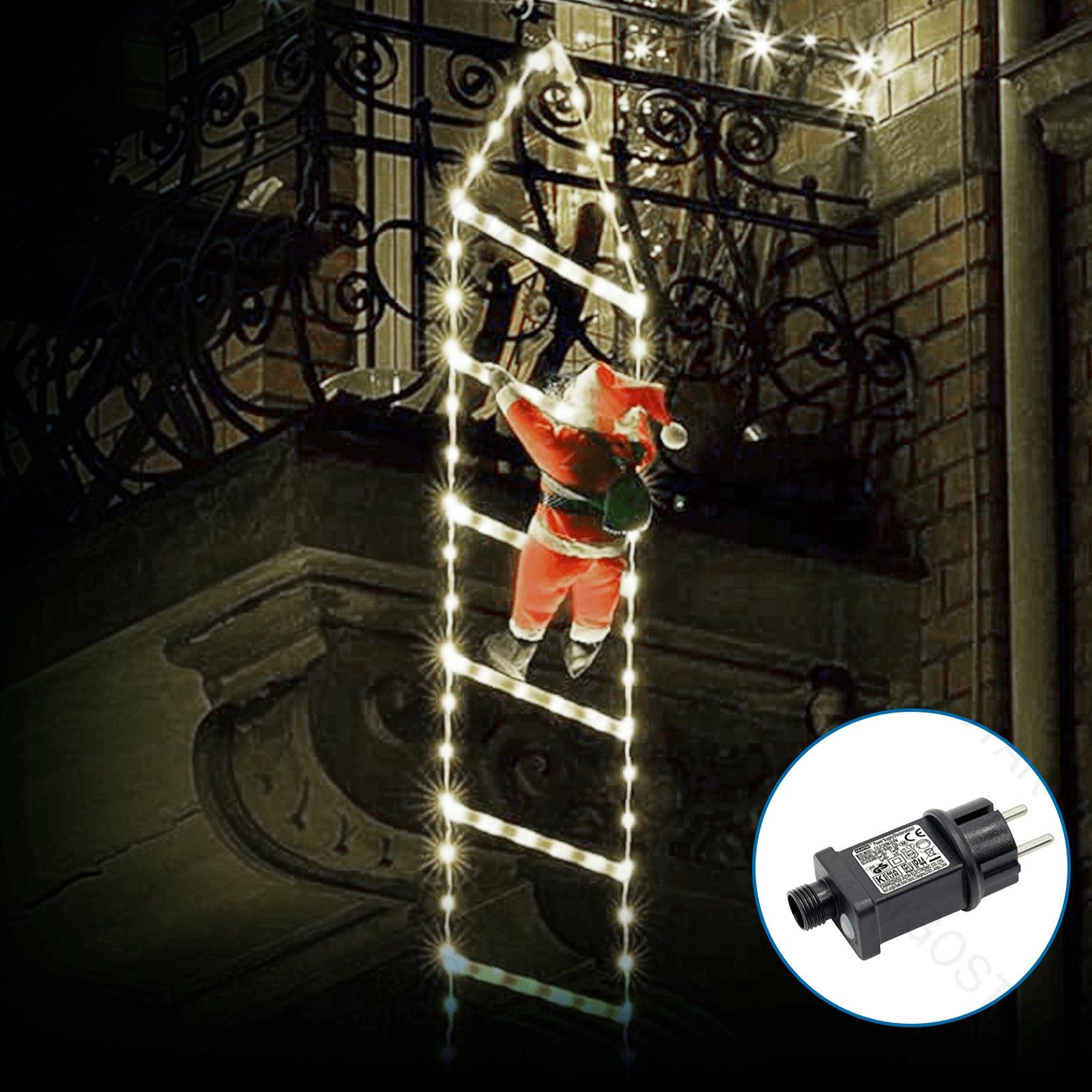 Low-voltage Santa Claus with climbing ladder, 3m+1m, cool white