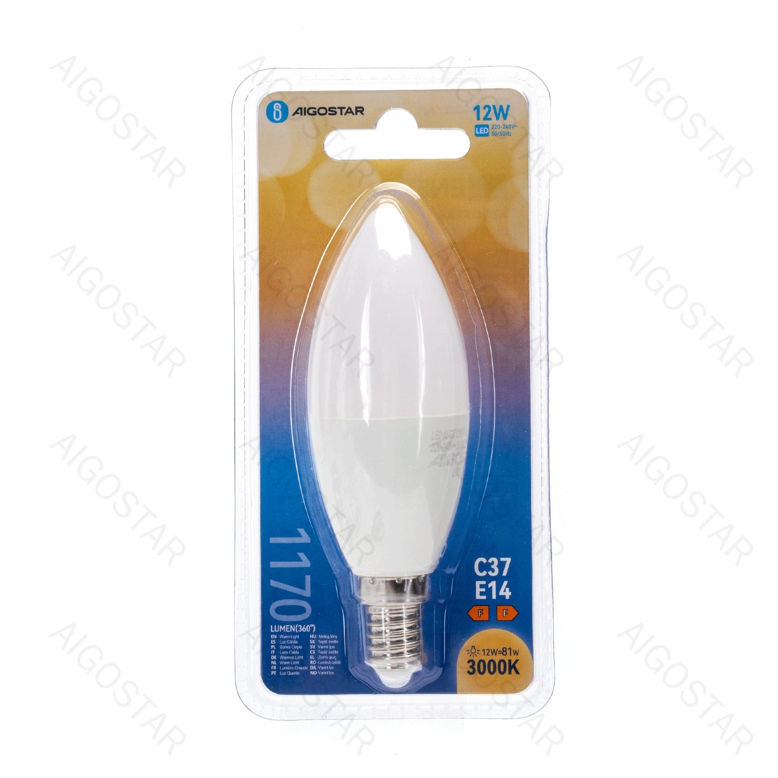 LED A5 C37 E14 12W 3000K