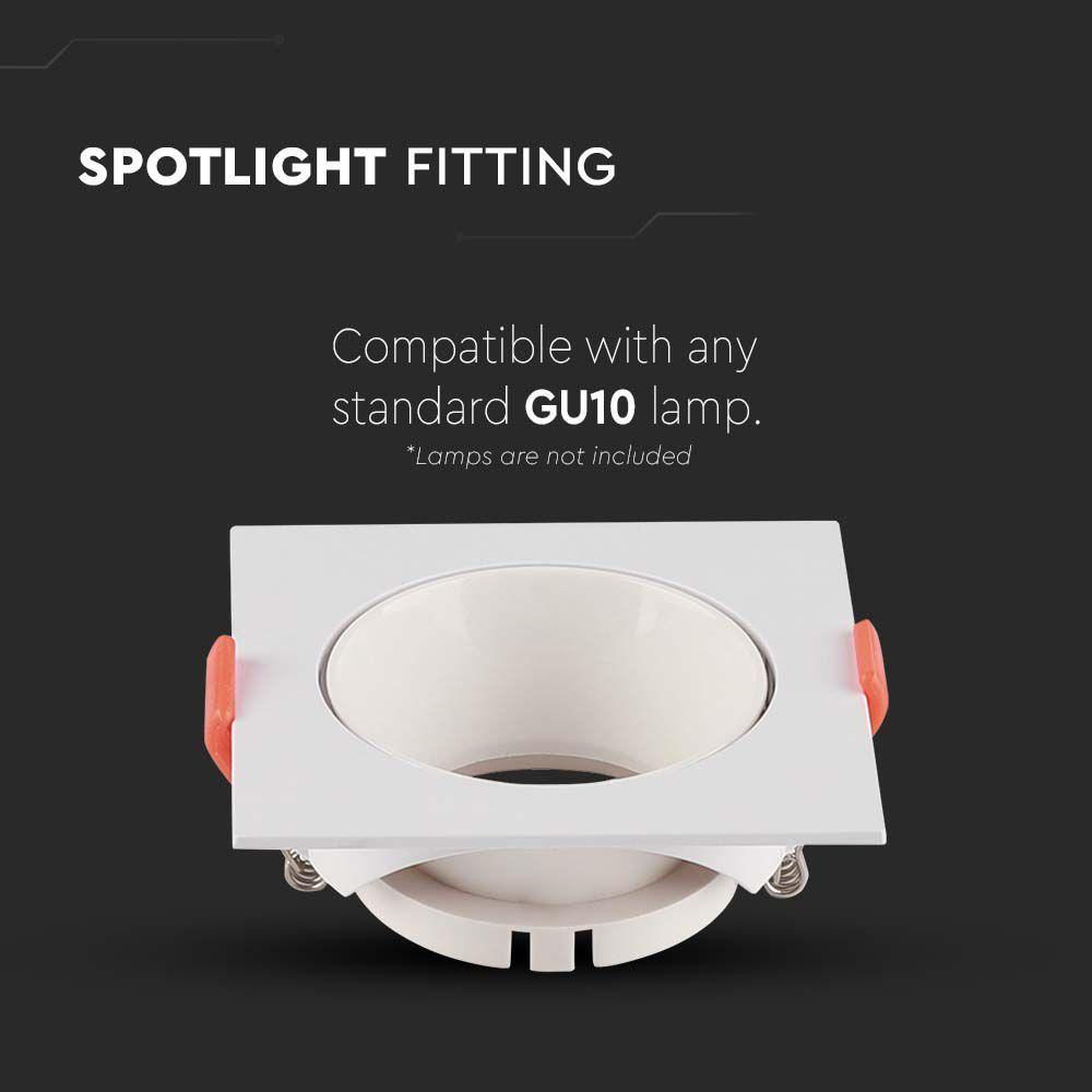 VT-932 GU10 FITTING SQUARE WHITE FRAME+WHITE REFLECTOR