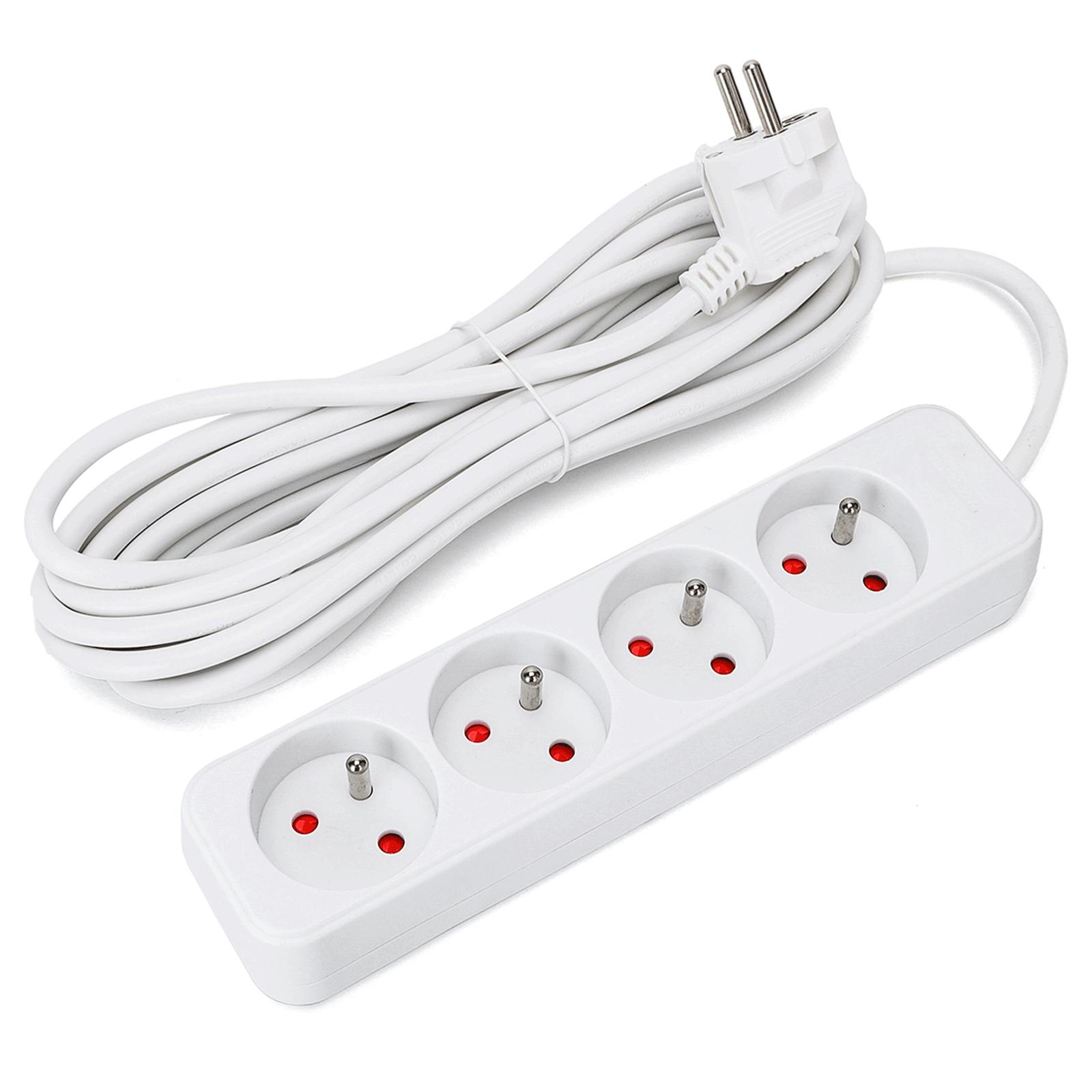 Power strips 4-way 5m H05VV-F 3G1.0m㎡ White