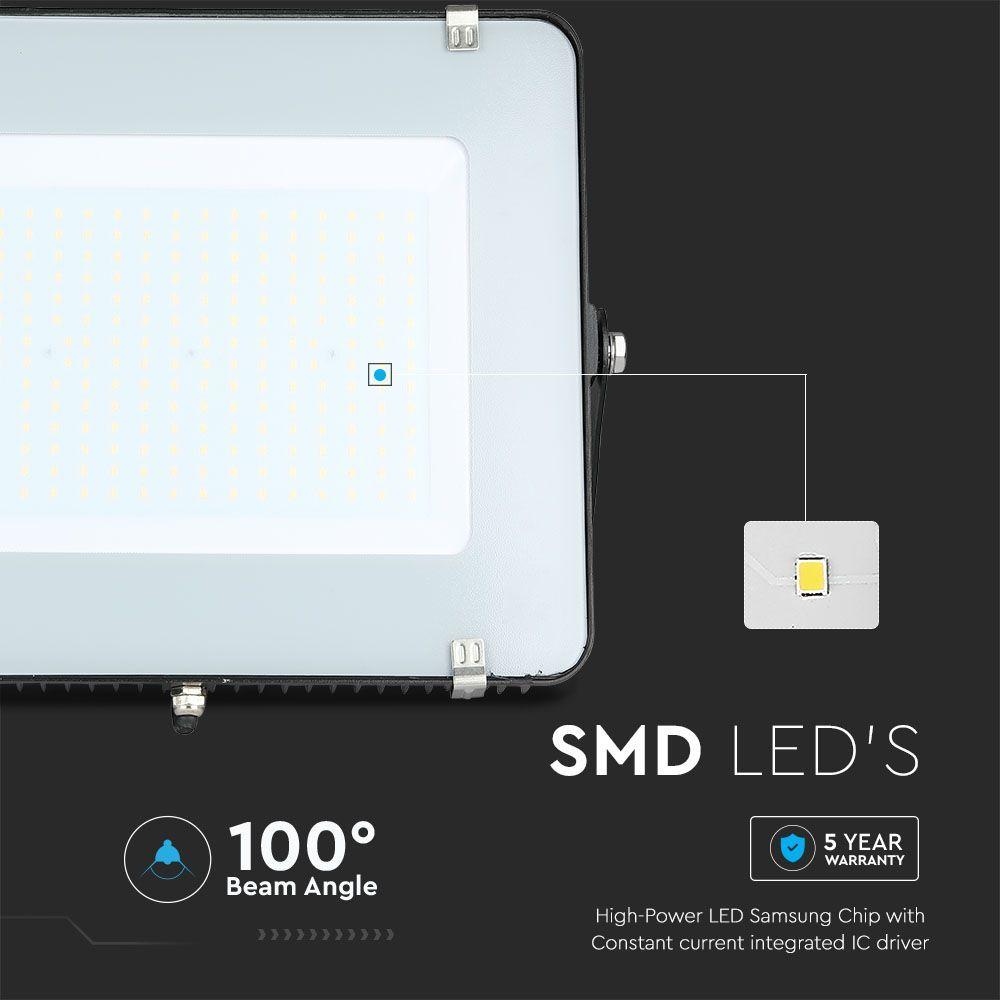 200W Naświetlacz LED SMD, Chip SAMSUNG, Barwa:6500K, Obudowa: Czarna, VTAC, SKU 21419