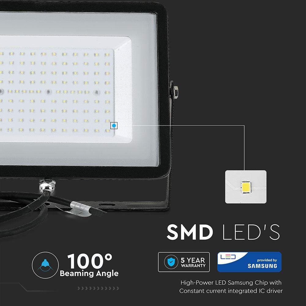 100W Naświetlacz LED SMD, Chip SAMSUNG, Barwa:6400K, Obudowa: Czarna, VTAC, SKU 414