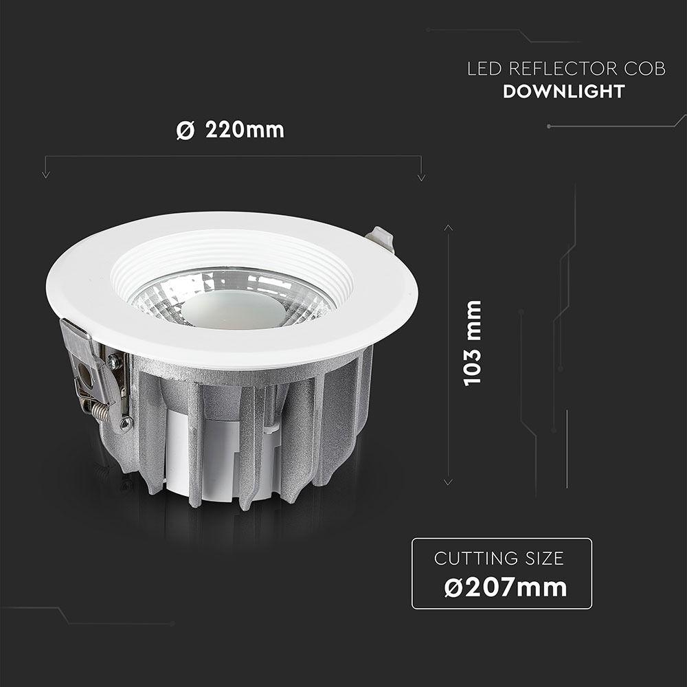 VT-26301 30W LED REFLECTOR COB DOWNLIGHTS 6400K (120LM/W)