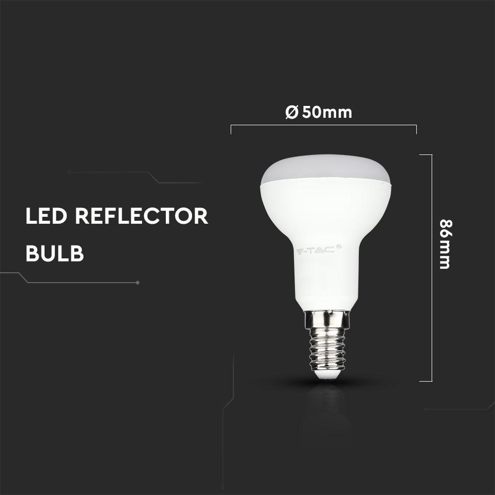 4.8W R50 Żarówka LED, Chip SAMSUNG, Barwa:3000K, Trzonek:E14, VTAC, SKU 21138