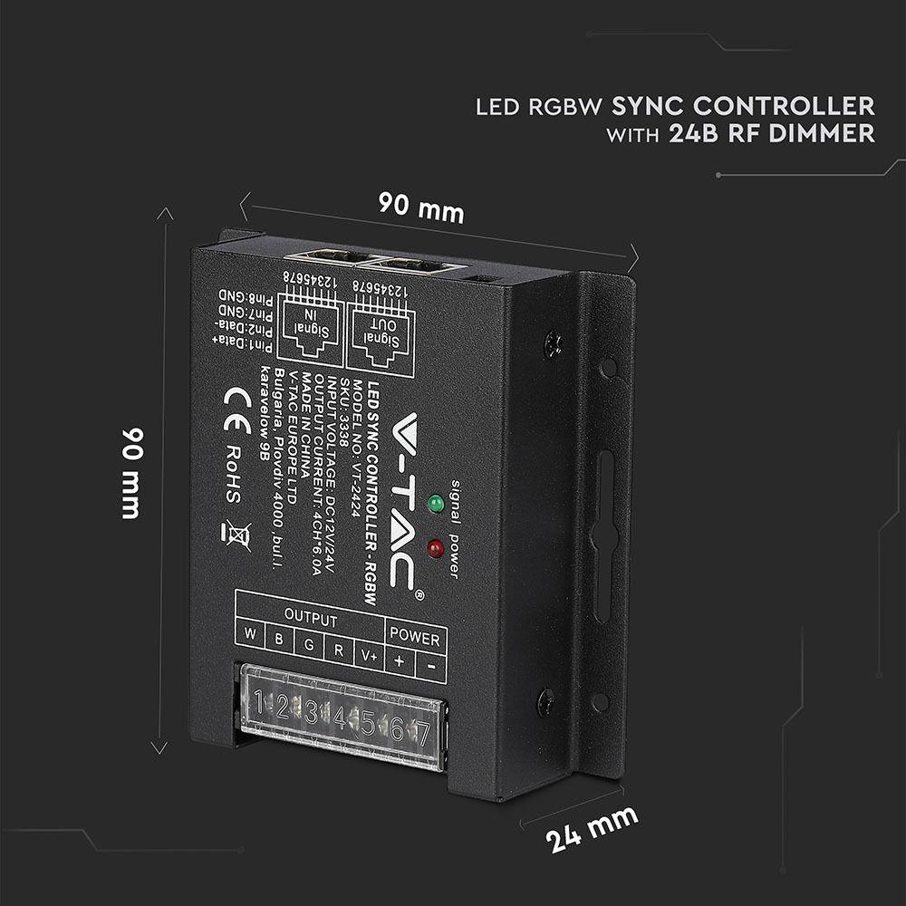 VT-2424 288W LED RGBW SYNC CONTROLLER WITH 24B RF DIMMER