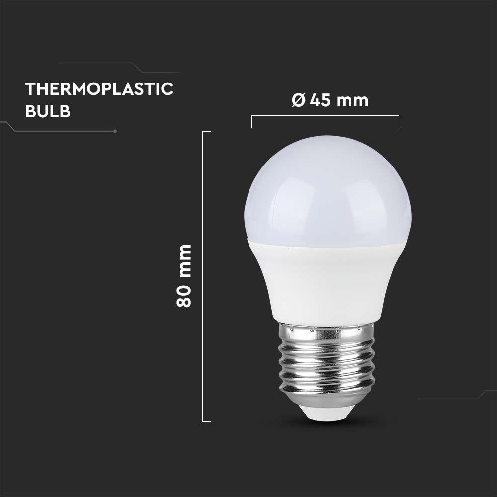 3.7W G45 Żarówka plastikowa LED, Chip Samsung, Barwa: 4000K, Trzonek: E27 , VTAC, SKU 8046