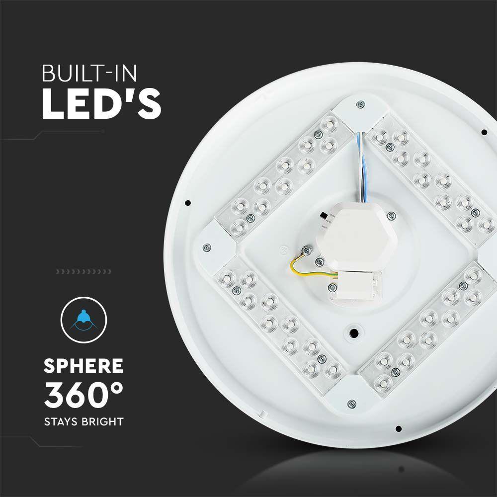 VT-8412-S 12W LED DOME LIGHT-230MM WITH STARRY COVER CCT 3IN1 ROUND