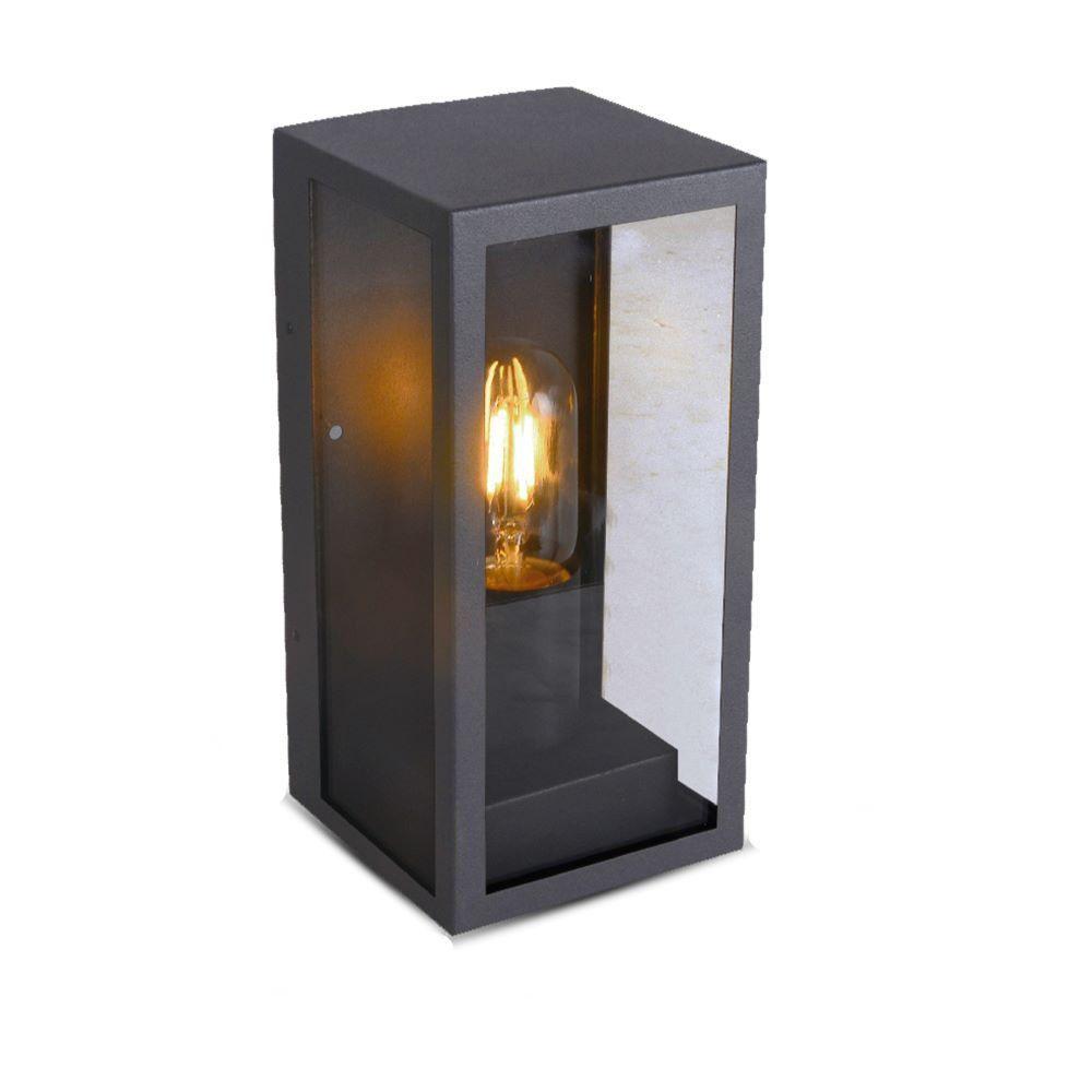 VT-837 E27 WALL LAMP MATT BLACK-CLEAR GLASS