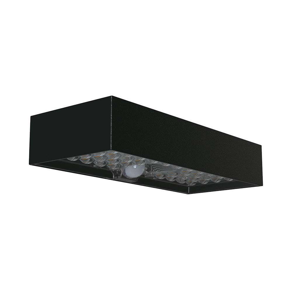 6W Lampa ścienna LED solarna 900LM, Bateria litowa 3.7v 3000mA, Barwa: 4000K, Kolor: Czarny   , VTAC, SKU 10307