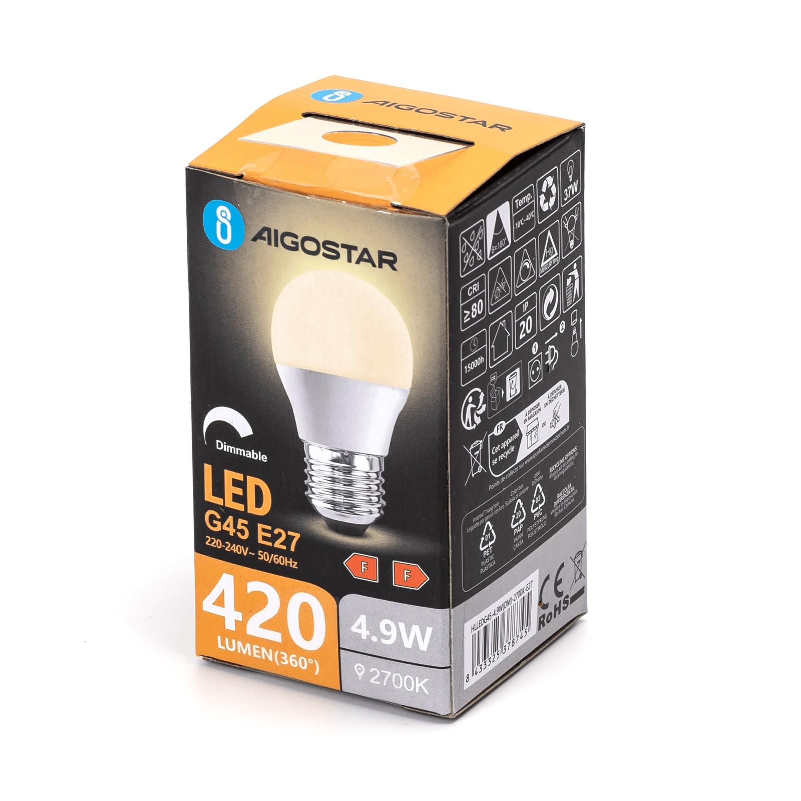 LED dimmable bulb G45 E27 4.9W 2700K