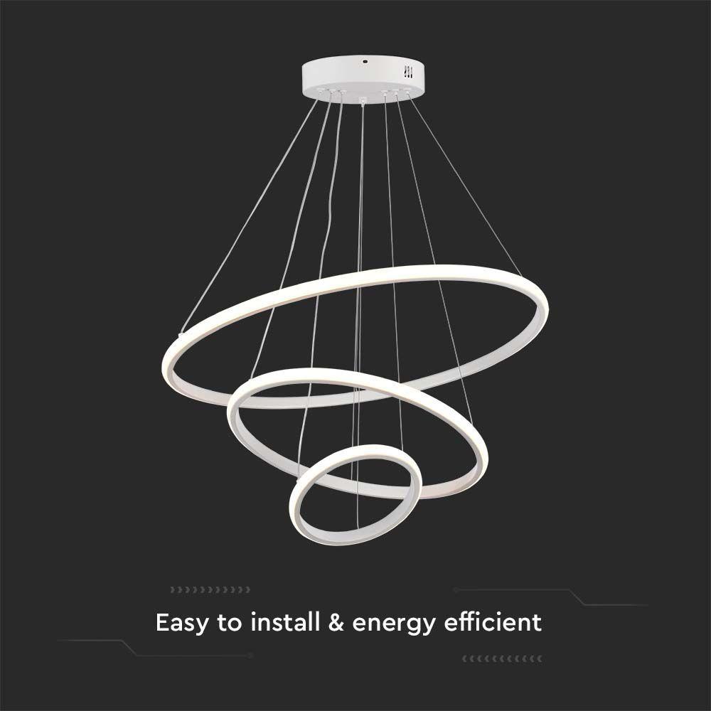 VT-7816 LED HANGING DECORATIVE LAMP D:600+D:400+D:200 3000K WHITE BODY