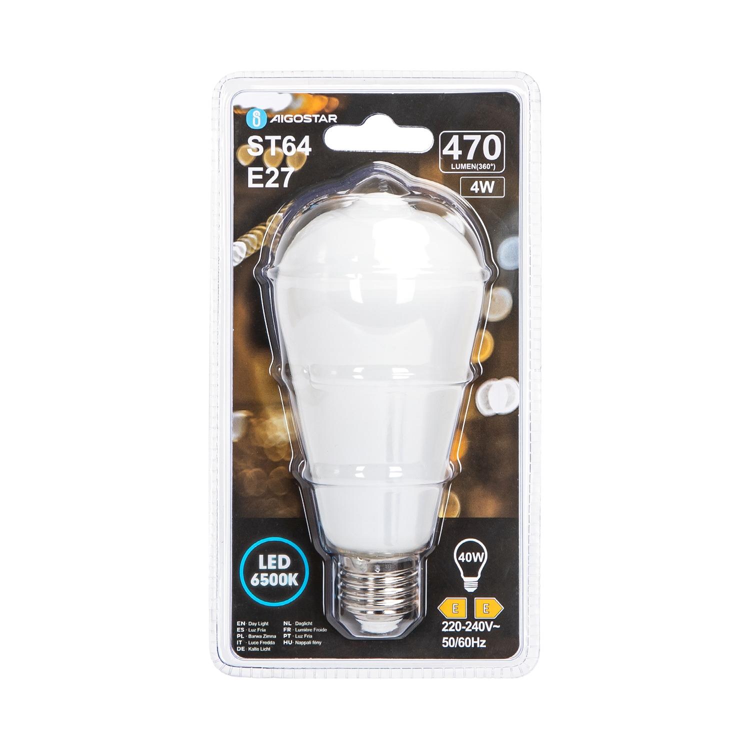 LED milky white lampshade filament bulb ST64 E27 4W