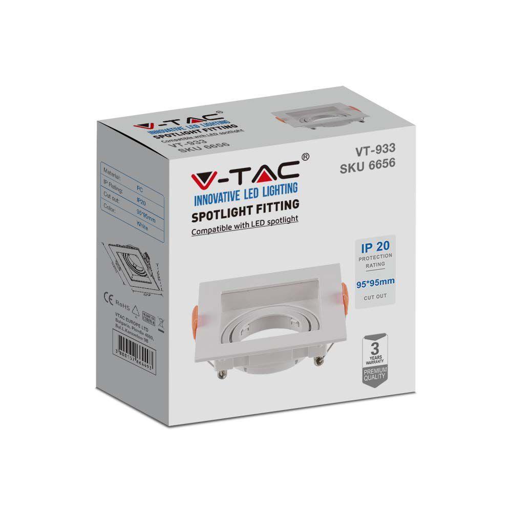 VT-933 GU10 FITTING SQUARE WHITE