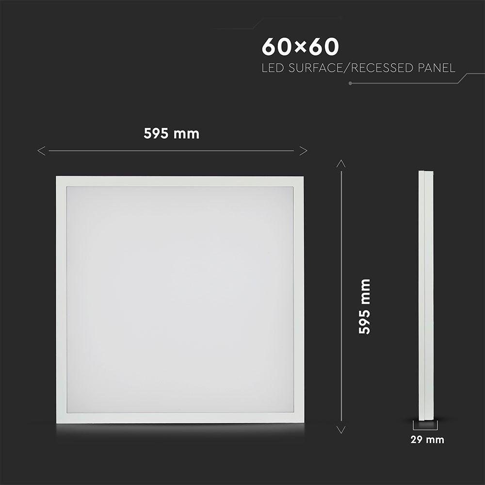 VT-6170 70W LED BACKLIT PANEL 600x600MM 2IN1(SURFACE/RECESSED) PANEL 6500K 6PCS/PACK