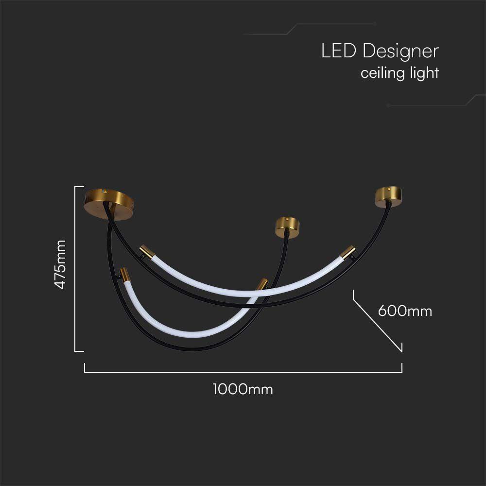 Lampa wisząca LED (L100*60CM), Barwa: 4000K, Obudowa: Czarno-złota      , VTAC, SKU 10057