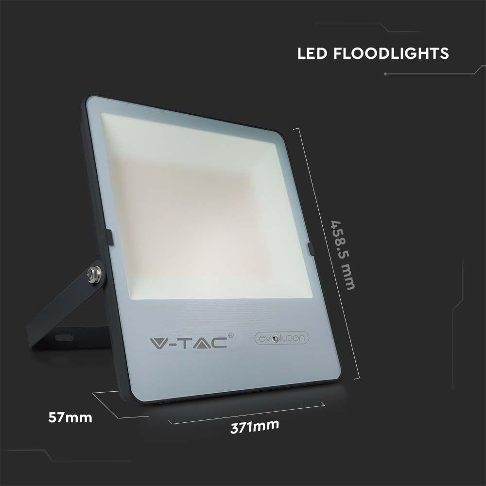 VT-200185 200W LED FLOODLIGHT 4000K BLACK BODY GREY GLASS 185LM/W