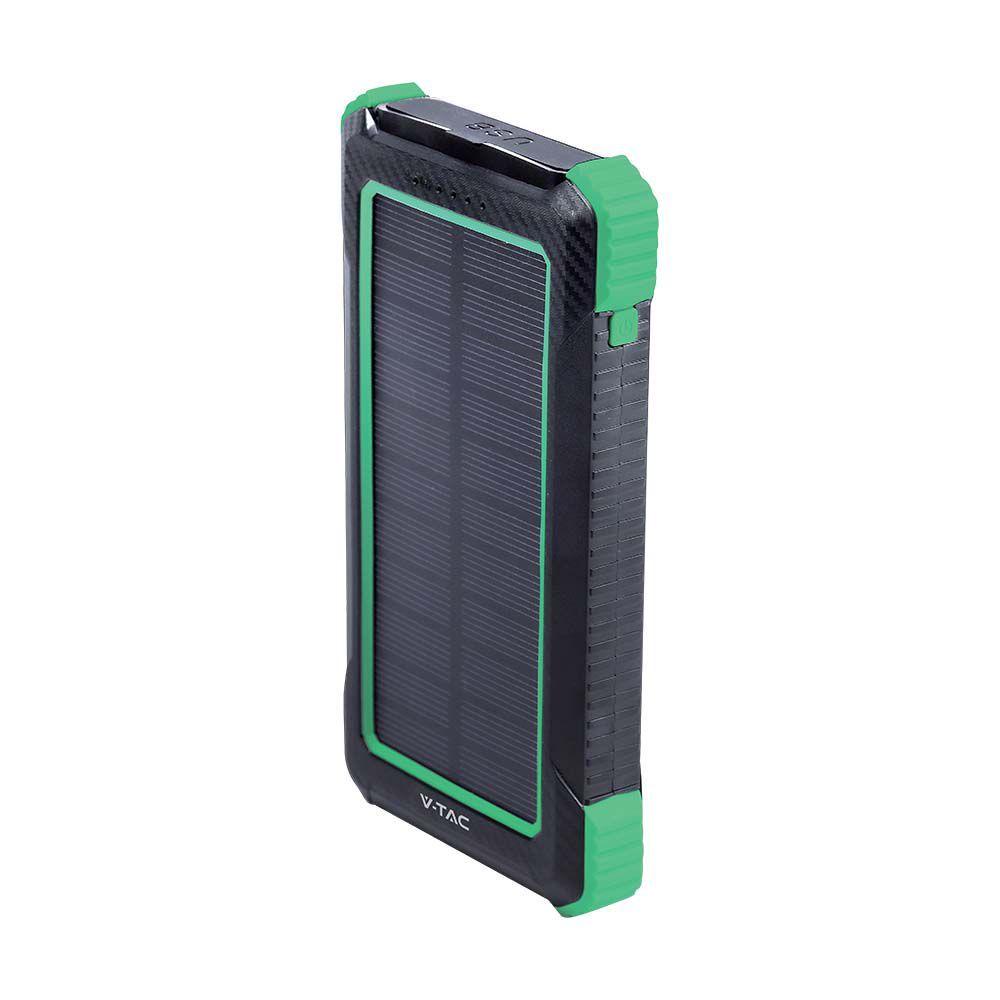 Power Bank, Ładowanie solarne, 10000mAh, Czarny, VTAC, SKU 7835