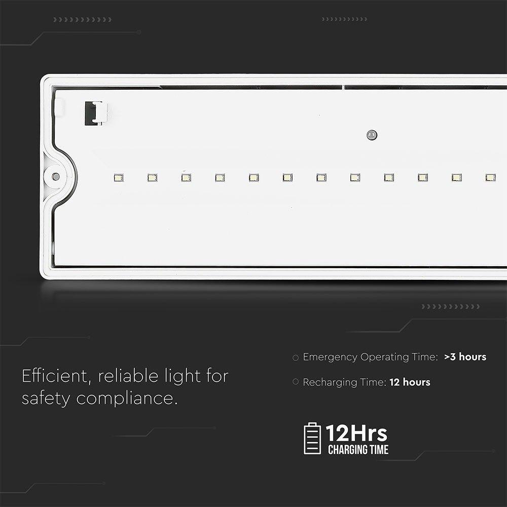 VT-543 3W LED EMERGENCY EXIT LIGHT(12 HOURS CHARGING)6400K IP65