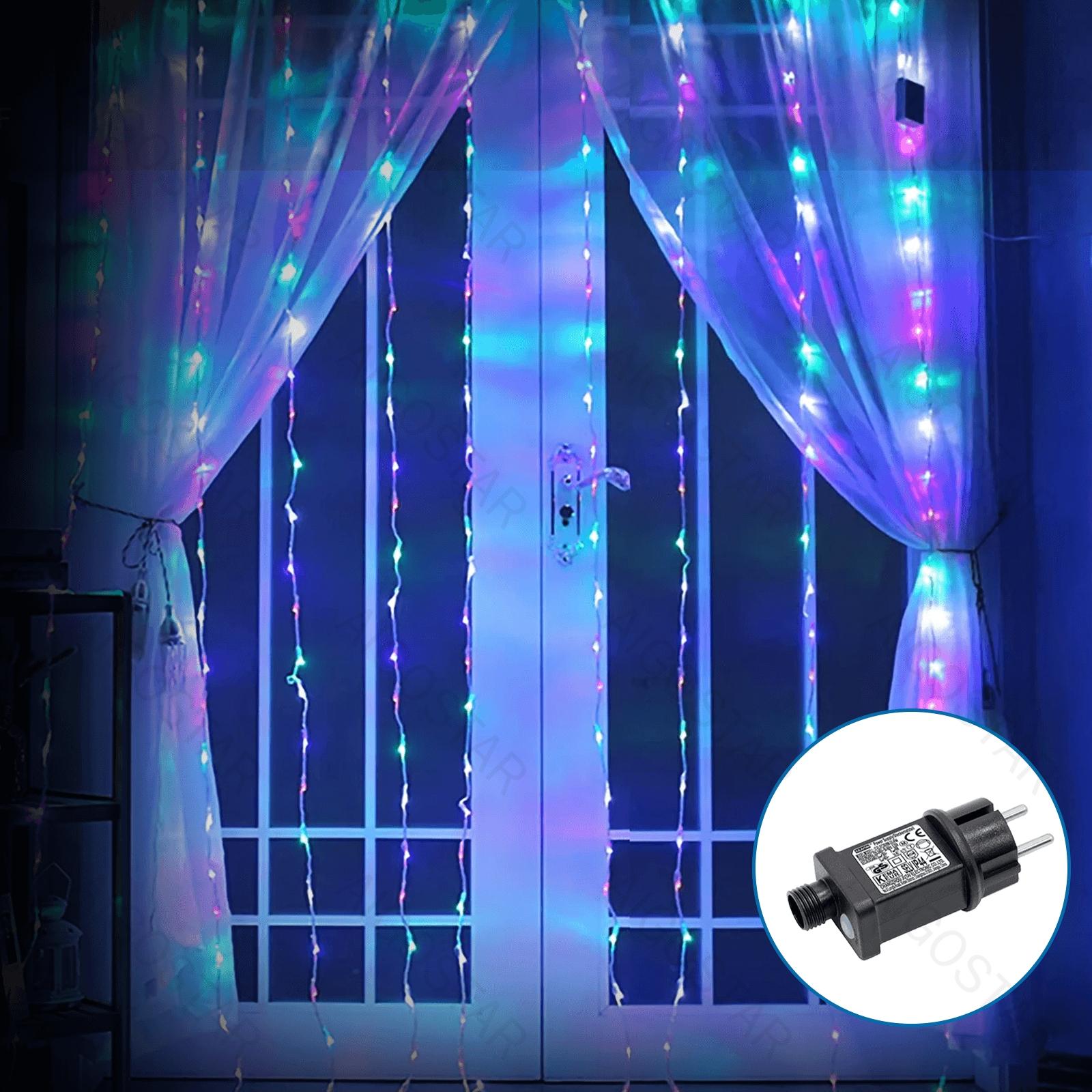 Low voltage curtain flat string lights, RGBY, 2m*2m