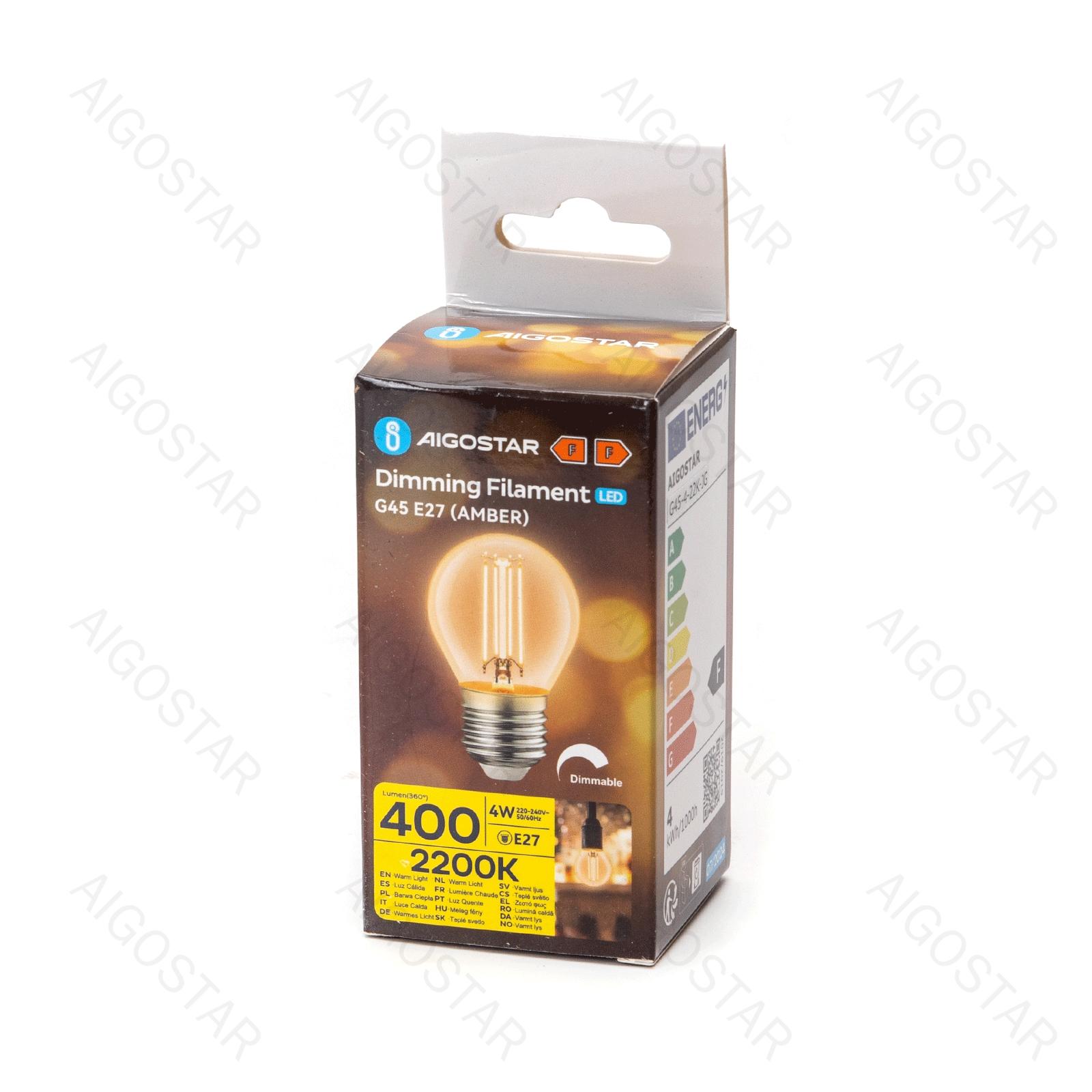 Ścemnialna żarówka LED G45 E27 4W 2200K